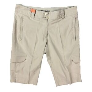 Nike Golf Beige‎ Capri Pants Womens Straight Leg Flat Front Size 4 Utility 32W
